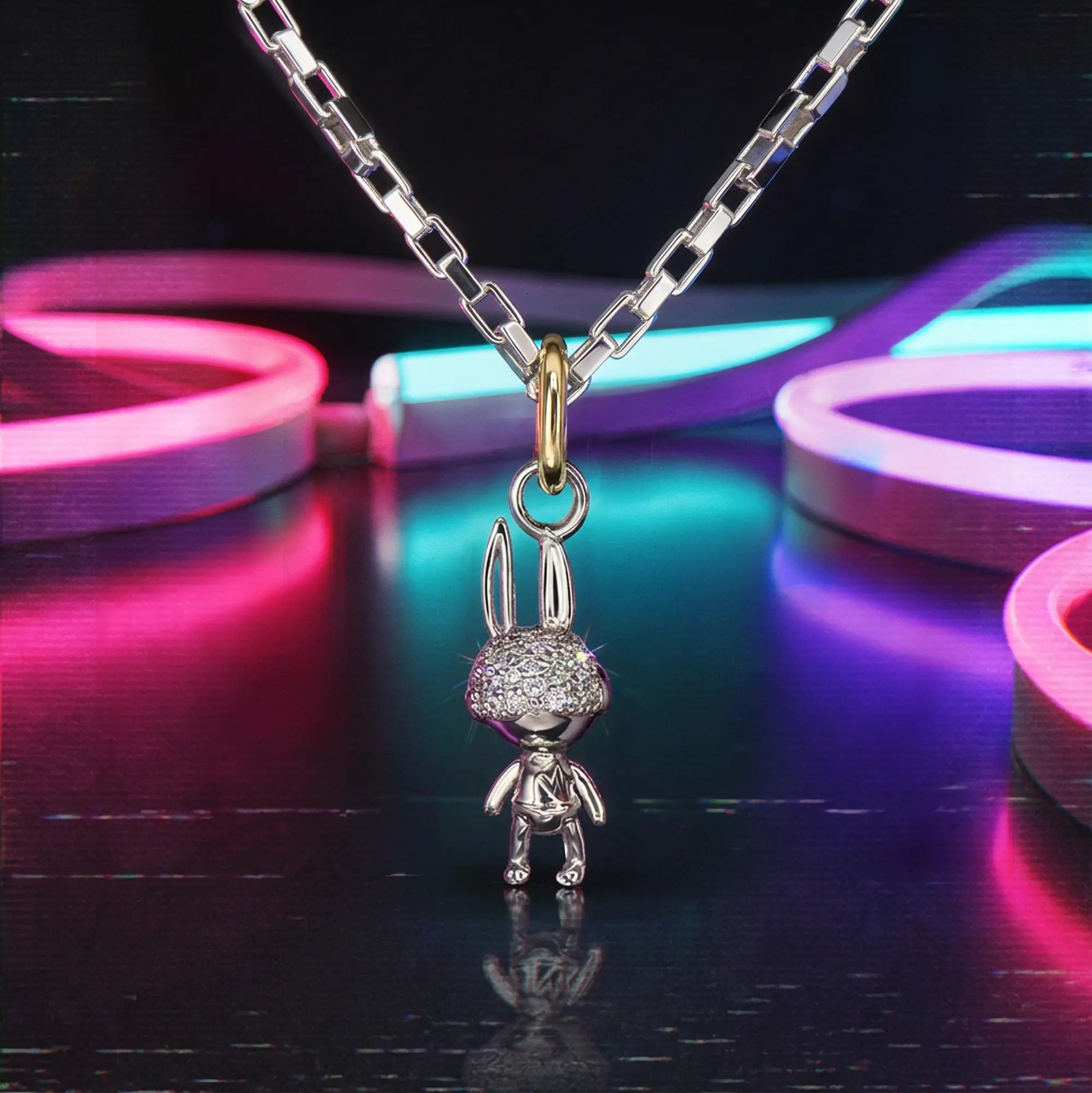Pave Mini Charm Mini Link Chain