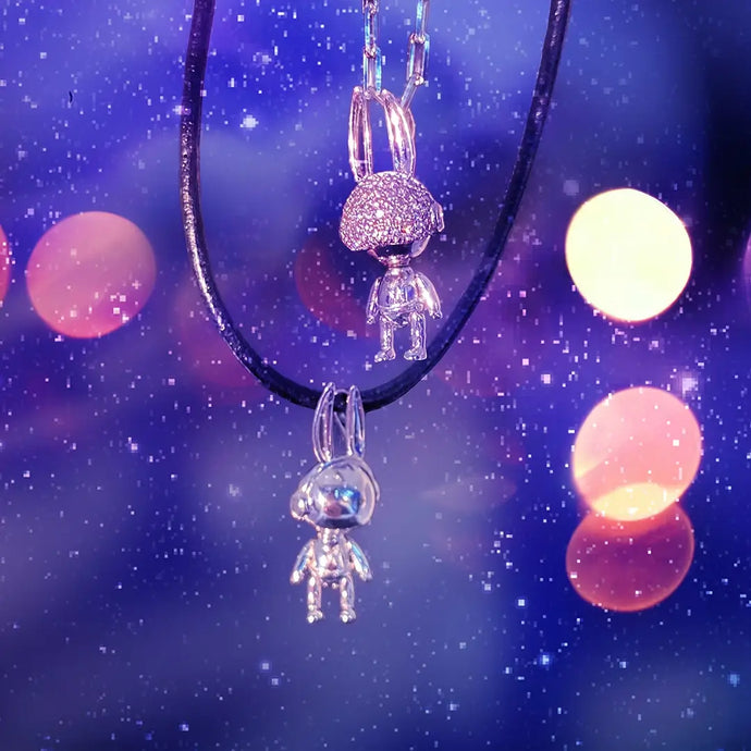 sterling silver astrobunny pendants