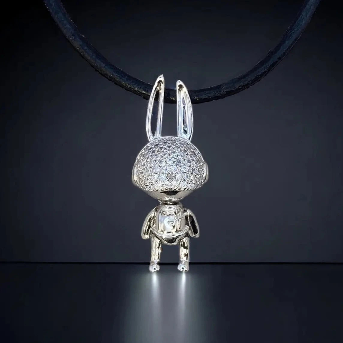 Astrobunny Unisex Silver Moissanite Pave Pendant