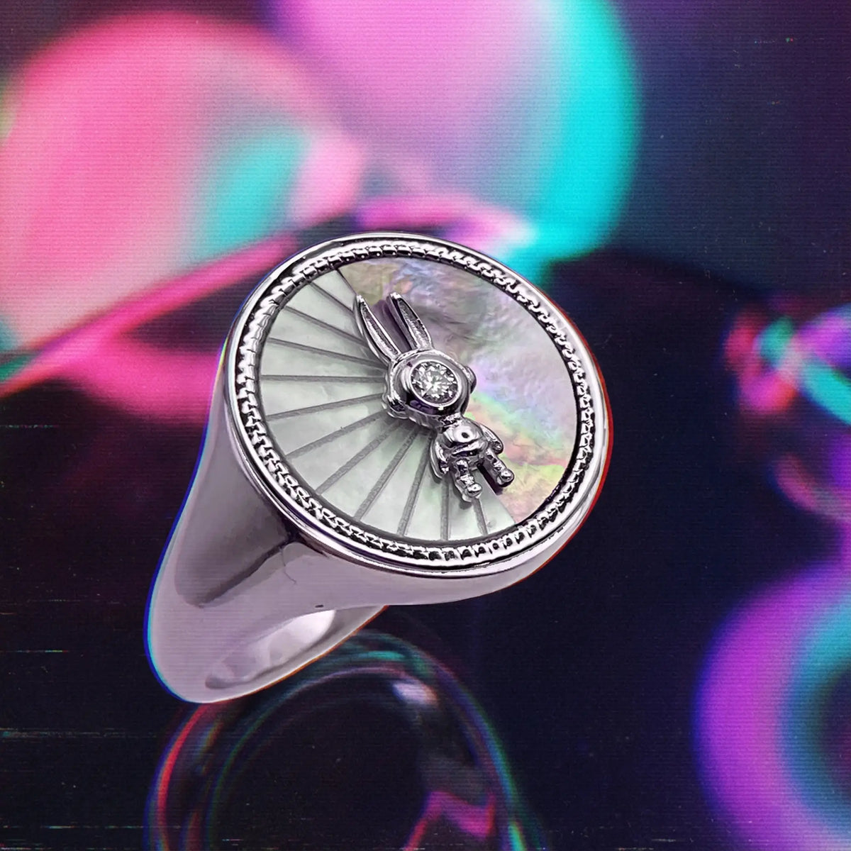 Signet Luna Ring with Moissanite – Astrobunny