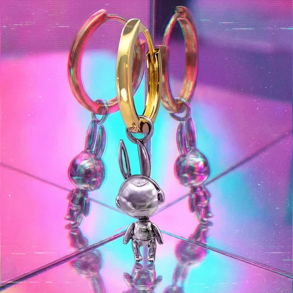 Mini Bold Silver Hoop Single Earring